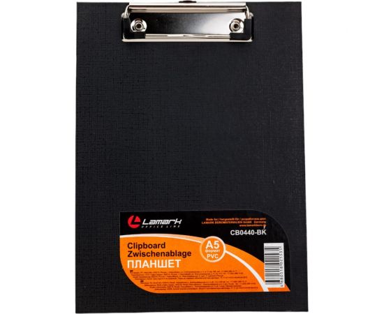 Планшет с верхним зажимом Lamark А5, PVC, черный CB0440-BK 