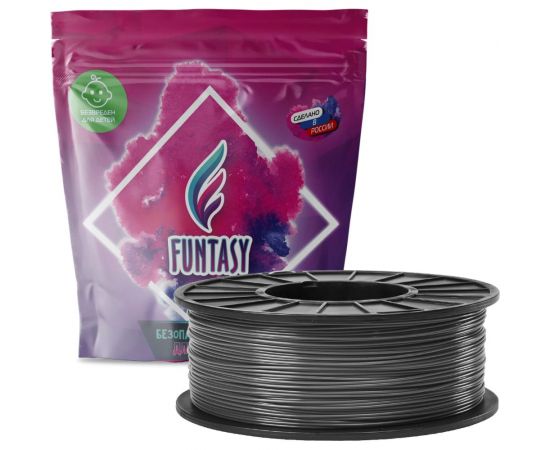 Пластик в катушке Funtasy pla,1.75 мм,1 кг, цвет мокрый асфальт PLA-1KG-WA-1 