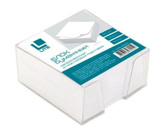 Блок для записей LITE 9х9х5 см непроклеенный куб белый 65 г/м2 в подставке NGB4-909050L 