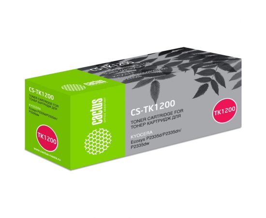 Лазерный картридж Cactus tk-1200 черный, 3000 страниц, для kyocera ecosys p2335d/p2335dn/p2335 CS-TK1200 1070435 