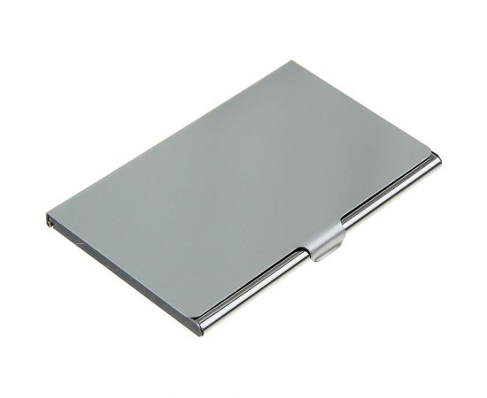 Горизонтальная металлическая визитница Calligrata серебристая микс 116367 