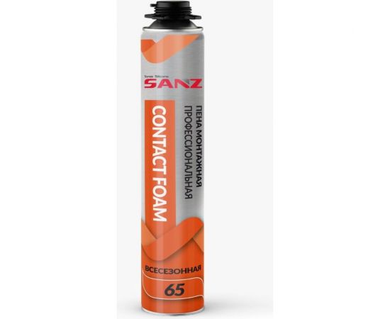 Монтажная профессиональная пена SANZ pu contact foam 65, всесезонная, 770 г PU-FOAM-CONTACT 