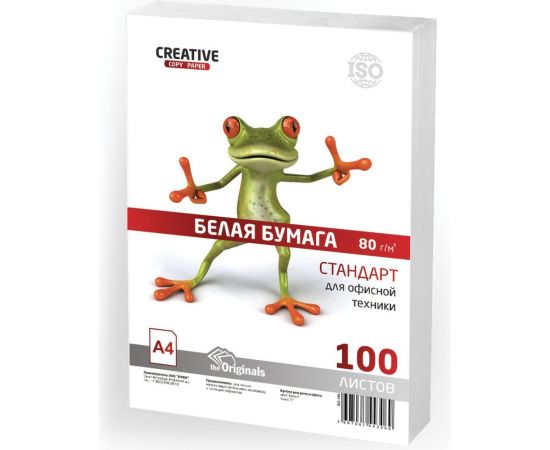 Офисная бумага CREATIVE СТУДЕНЧЕСКАЯ А4, 80 г/м2, 100 л. 110520 