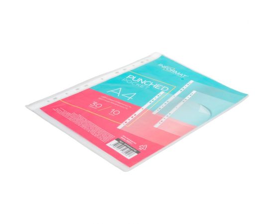 Прозрачные файлы INFORMAT А4 30 мкм гладкие 10 шт в упаковке GF0004T10 