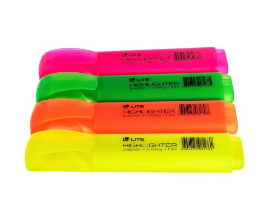 Набор маркеров-текстовыделителей LITE 1-4 мм 4 цвета, ассорти, скошенный FML01-4 
