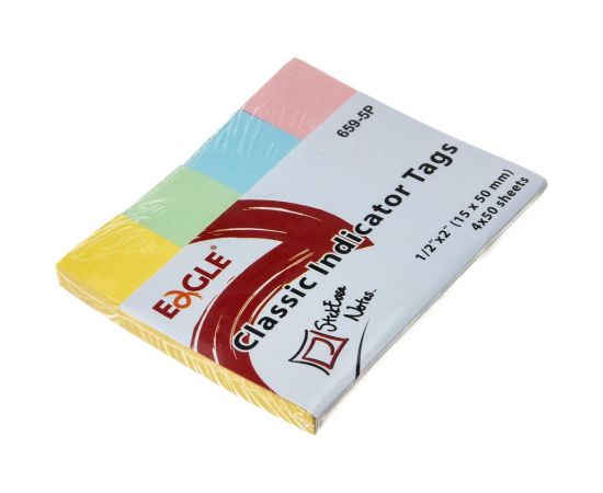 Бумажные клейкие закладки EAGLE 15х50 мм 50 шт х 4 цвета пастель 659-5P – изображение 2