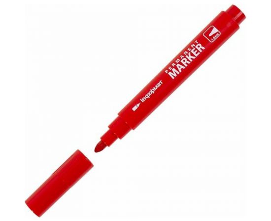 Перманентный маркер INFORMAT PERMANENT 5 мм красный круглый PM01R – изображение 2