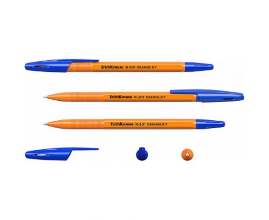 Шариковая ручка ErichKrause R-301 Orange Stick 0.7, синий в пакете по 3 шт 42743 – изображение 2