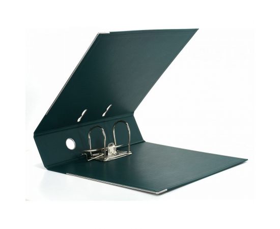 Папка-регистратор INFORMAT 75 мм двустороннее покрытие PVC, тесно-зеленый металлическая окантовка P2PVC-75/DkG – изображение 2