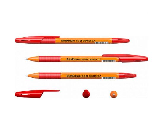 Шариковая ручка ErichKrause R-301 Orange Stick Grip 0.7, красный 43189 – изображение 2