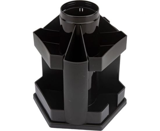 Подставка для канцелярских принадлежностей INFORMAT MAXI DESK 10 отделений, вращающаяся, черный, пластик DO10-W/Bk – изображение 2