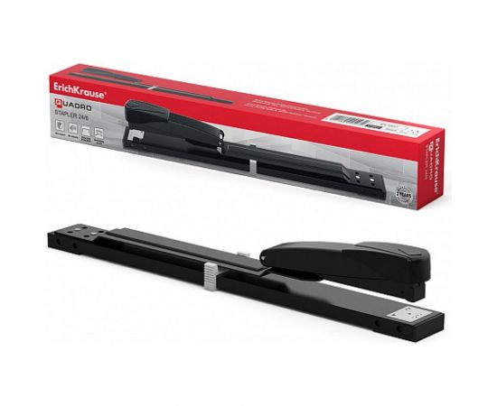Степлер ErichKrause №24/6 Quadro брошюровочный, до 30 листов, черный 4547 – изображение 2