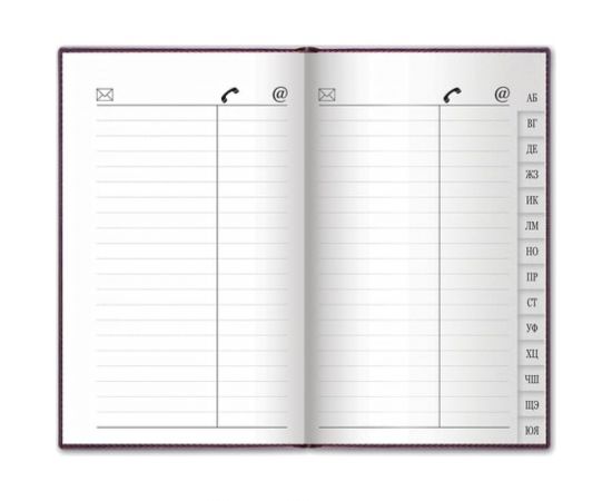 Телефонная книжка BRAUBERG Imperial А5, кожзам, 96л, вырубка, темно-коричневый 123869 – изображение 2