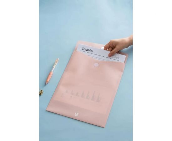 Папка-конверт COMIX на липучке вертикальная A4 Morandi розовый 10 шт в упаковке A1771 PU – изображение 2