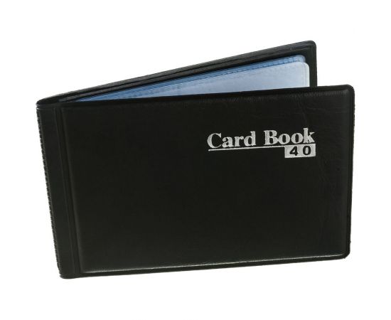 Визитница Calligrata 20 карманов на 40 карт, 1 карта на 1 листе, обложка пвх черная 593025 – изображение 2