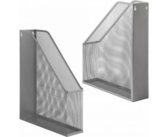 Вертикальный металлический лоток для бумаг BRAUBERG Germanium 250х72х315 мм, серебряный 231949 – изображение 2