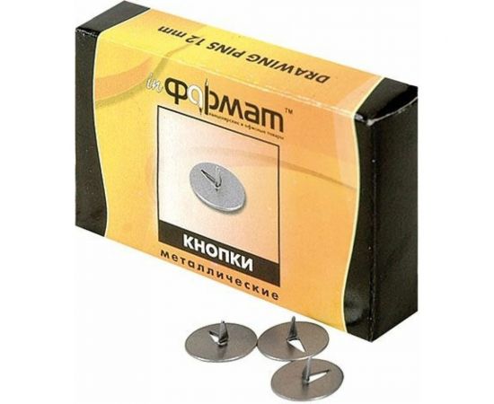 Канцелярские кнопки INFORMAT 12 мм 100 шт, металл, картонная упаковка DPM12-100 – изображение 2