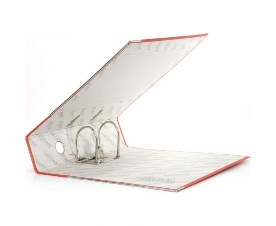 Папка-регистратор INFORMAT 75 мм, цвет красный, картон, металлическая окантовка, собранная OP9080R – изображение 2