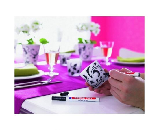 Лаковый маркер Edding пеинт E-751/1 чёрный, 1-2 мм, металлический корпус 87775 – изображение 2