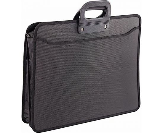 Портфель INFORMAT А3, черный, пластик, 900 мкм, 2 ручки, 4 отделения, на молнии PR3-ZO4-K – изображение 2