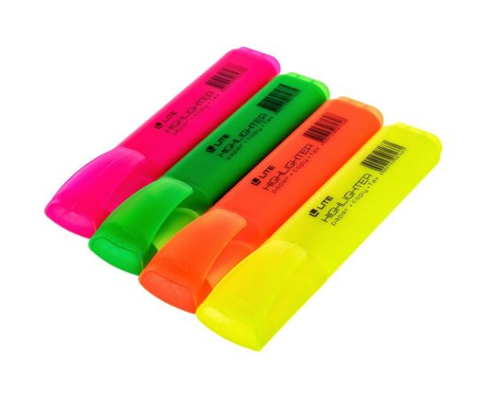 Набор маркеров-текстовыделителей LITE 1-4 мм 4 цвета, ассорти, скошенный FML01-4 – изображение 2