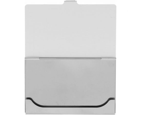 Горизонтальная металлическая визитница Calligrata серебристая микс 116367 – изображение 3