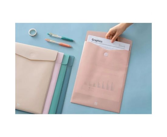 Папка-конверт COMIX на липучке вертикальная A4 Morandi розовый 10 шт в упаковке A1771 PU – изображение 3