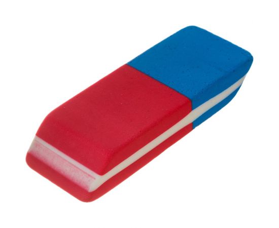 Комбинированный скошенный ластик INFORMAT каучук 53х19х9 мм красно-синий ERRBO – изображение 3