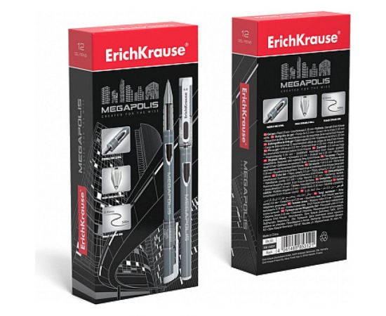 Гелевая ручка ErichKrause MEGAPOLIS Gel, черный 93 – изображение 3