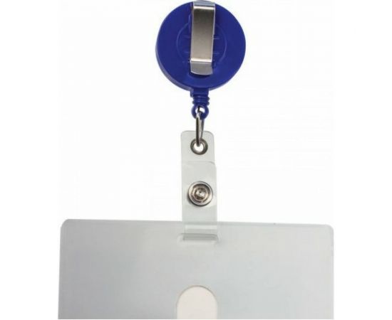 Держатель-рулетка для бейджей 20 шт в упаковке BRAUBERG 70 см петелька клип синий в блистере 235727 – изображение 3