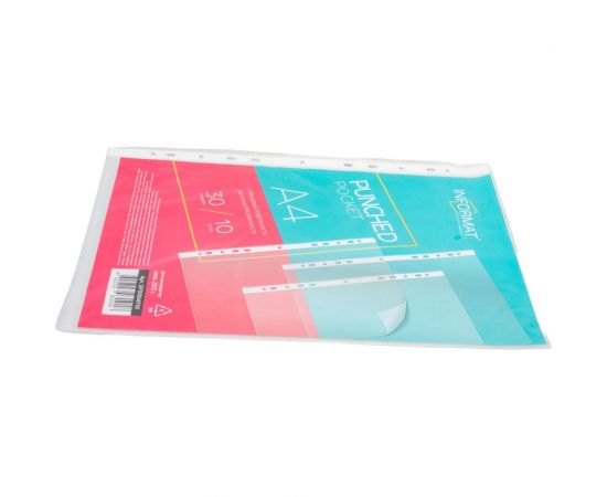 Прозрачные файлы INFORMAT А4 30 мкм гладкие 10 шт в упаковке GF0004T10 – изображение 3