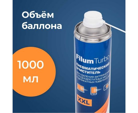 Пневматический очиститель Filum turbo 1000 мл, для удаления загрязнений с труднодоступных мест и деликатных поверхностей FL-CLN-Air1000 – изображение 3