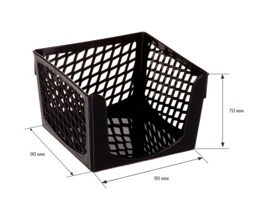 Бокс для бумаги Calligrata Офис-класс 90х90х70 мм, черный 7025713 – изображение 3