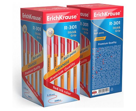 Шариковая ручка ErichKrause R-301 Orange Stick Grip 0.7, красный 43189 – изображение 3
