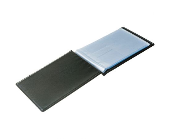 Визитница Calligrata 20 карманов на 40 карт, 1 карта на 1 листе, обложка пвх черная 593025 – изображение 3