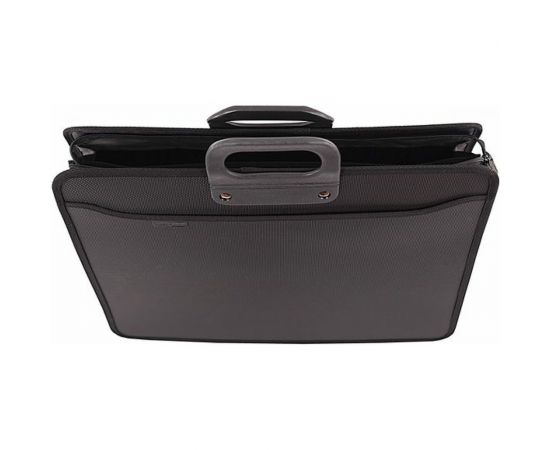 Портфель INFORMAT А3, черный, пластик, 900 мкм, 2 ручки, 4 отделения, на молнии PR3-ZO4-K – изображение 3