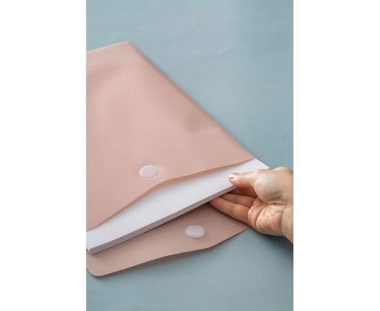 Папка-конверт COMIX на липучке вертикальная A4 Morandi розовый 10 шт в упаковке A1771 PU – изображение 4