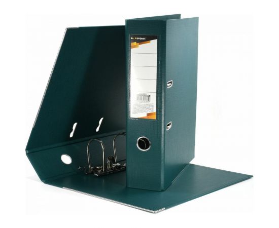 Папка-регистратор INFORMAT 75 мм двустороннее покрытие PVC, тесно-зеленый металлическая окантовка P2PVC-75/DkG – изображение 4