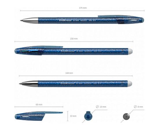 Гелиевая ручка ErichKrause R-301 Magic Gel со стираемыми чернилами 0.5 синий в пакете по 1 шт 45212 – изображение 4