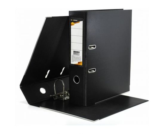 Папка-регистратор INFORMAT 75 мм, двустороннее покрытие, PVC P2PVC-75/Blk – изображение 4