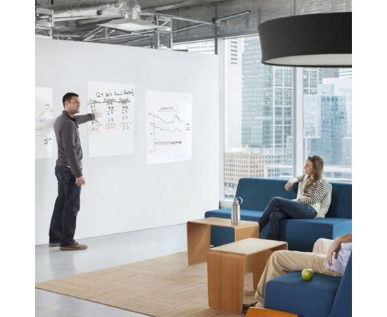 Самоклеящаяся маркерная доска-панель BRAUBERG в рулоне, белая, 90x200 см, маркер и салфетка 237836 – изображение 4