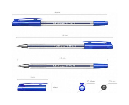 Шариковая ручка ErichKrause ULTRA-10, синий 13873 – изображение 4