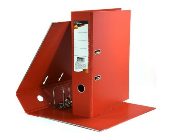 Папка-регистратор INFORMAT 75 мм, двустороннее покрытие, PVC P2PVC-75/Red – изображение 4