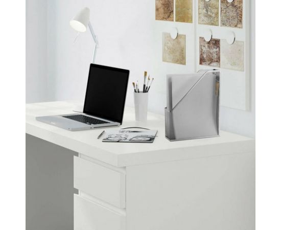 Вертикальный металлический лоток для бумаг BRAUBERG Germanium 250х72х315 мм, серебряный 231949 – изображение 5