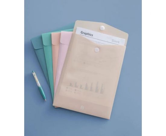 Папка-конверт COMIX на липучке вертикальная A4 Morandi розовый 10 шт в упаковке A1771 PU – изображение 5