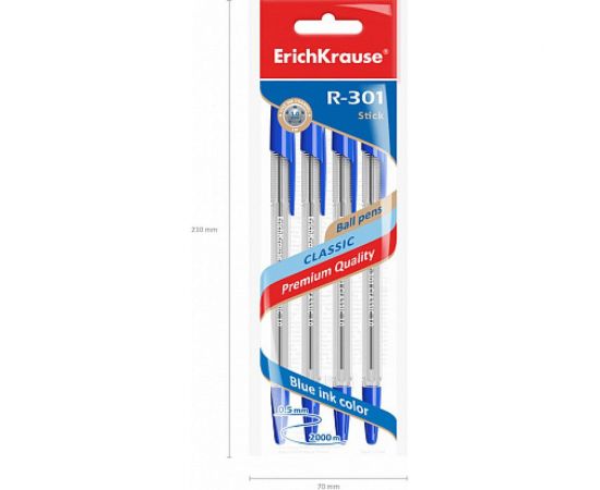 Шариковая ручка ErichKrause R-301 Classic Stick 1.0, синий 22032 – изображение 5