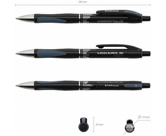 Автоматическая шариковая ручка ErichKrause MEGAPOLIS Concept, черный 32 32 – изображение 5