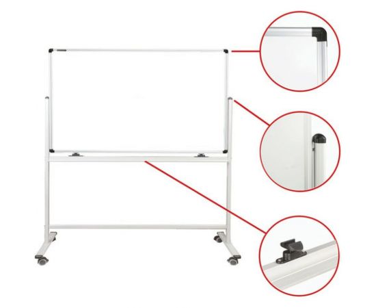 Магнитно-маркерная доска PREMIUM, 2-сторонняя, 100х150 см, на стенде, BRAUBERG 236873 – изображение 5