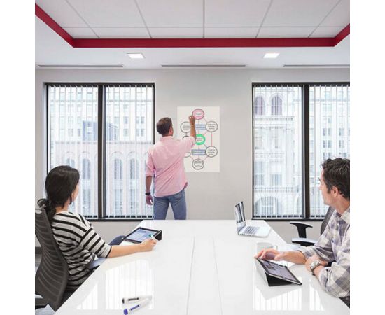 Самоклеящаяся маркерная доска-панель BRAUBERG в рулоне, белая, 90x200 см, маркер и салфетка 237836 – изображение 5