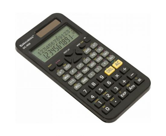 Двухстрочный инженерный калькулятор BRAUBERG SC-850 240 функций, 10+2 разрядов, двойное питание, черный 250525 – изображение 6